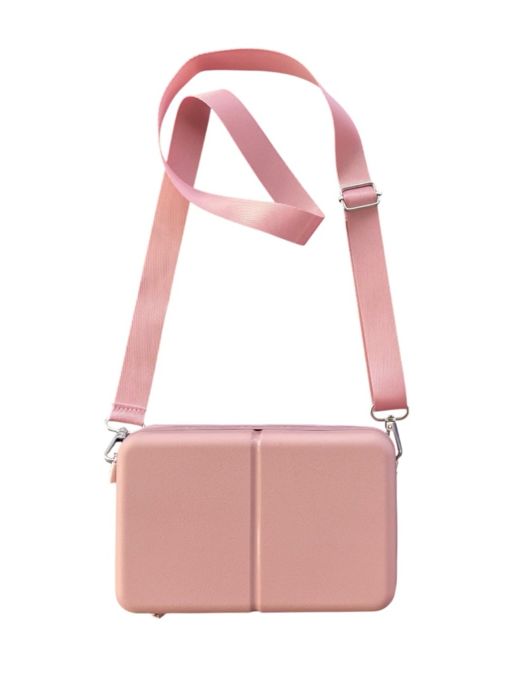 kensie Hardside Mini Suitcase Crossbody Bag Purse - Pastel Pink (EUC)